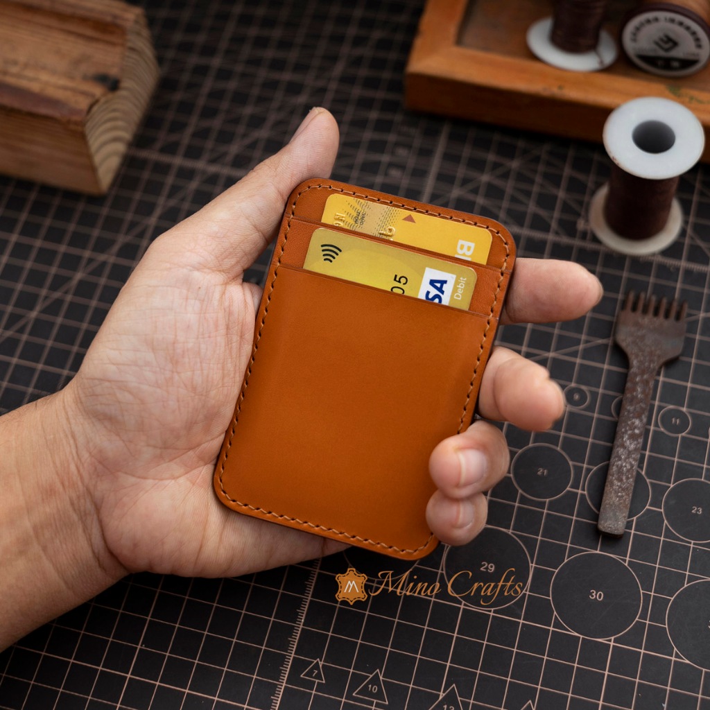 Mino Crafts - Ví nữ mini thủ công tối giản - Da bò tự nhiện nhập khẩu - Đồ da Handmade