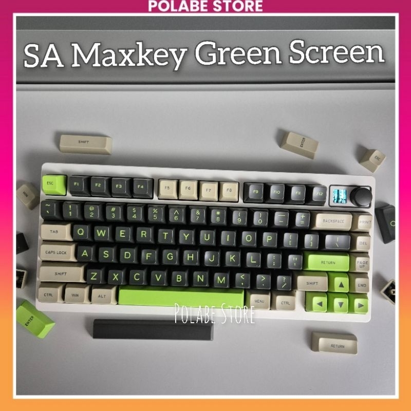 Keycap SA Maxkey GREEN SCREEN SA Profile chất liệu ABS double shot bàn ...