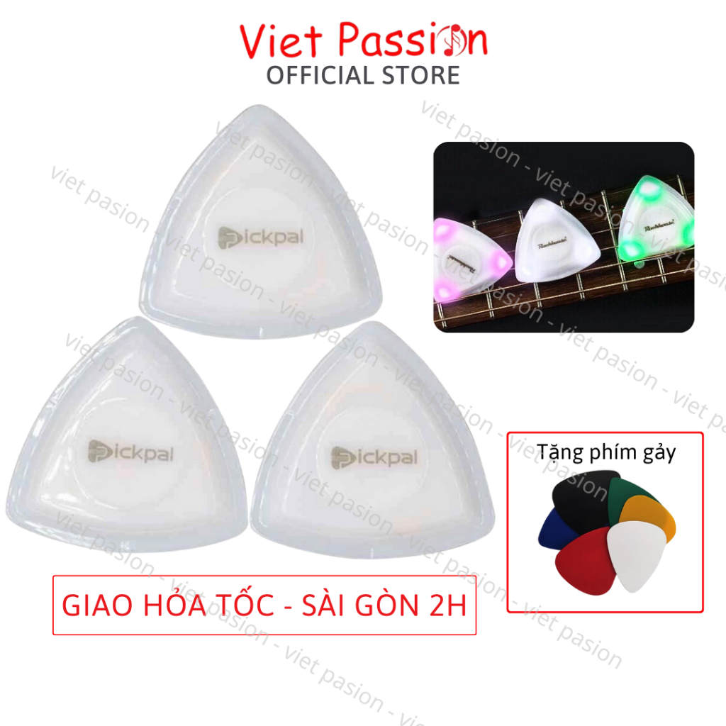 Miếng Pick phím gảy đèn led phát sáng 3 trong 1 cho đàn guitar acoustic ...