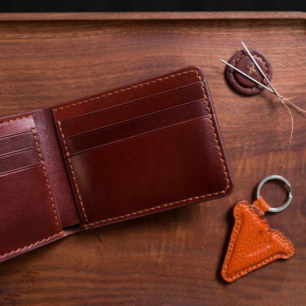 Ví da Mini dáng đứng - Da bò nhập khẩu - Đồ da handmade Mino Crafts