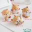 Sưu tầm Quà tặng phụ kiện trang trí bánh kem, phụ kiện xe hơi, tượng cún con may mắn Shiba Chiêu Tài