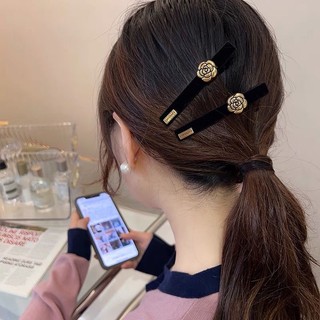 [🔥XƯỞNG SALE SẬP SÀN🔥] Set 2Kẹp Tóc Vải Nhung Đính Hoa Trà Và Ngọc Trai Phong Cách Cổ Điển K61