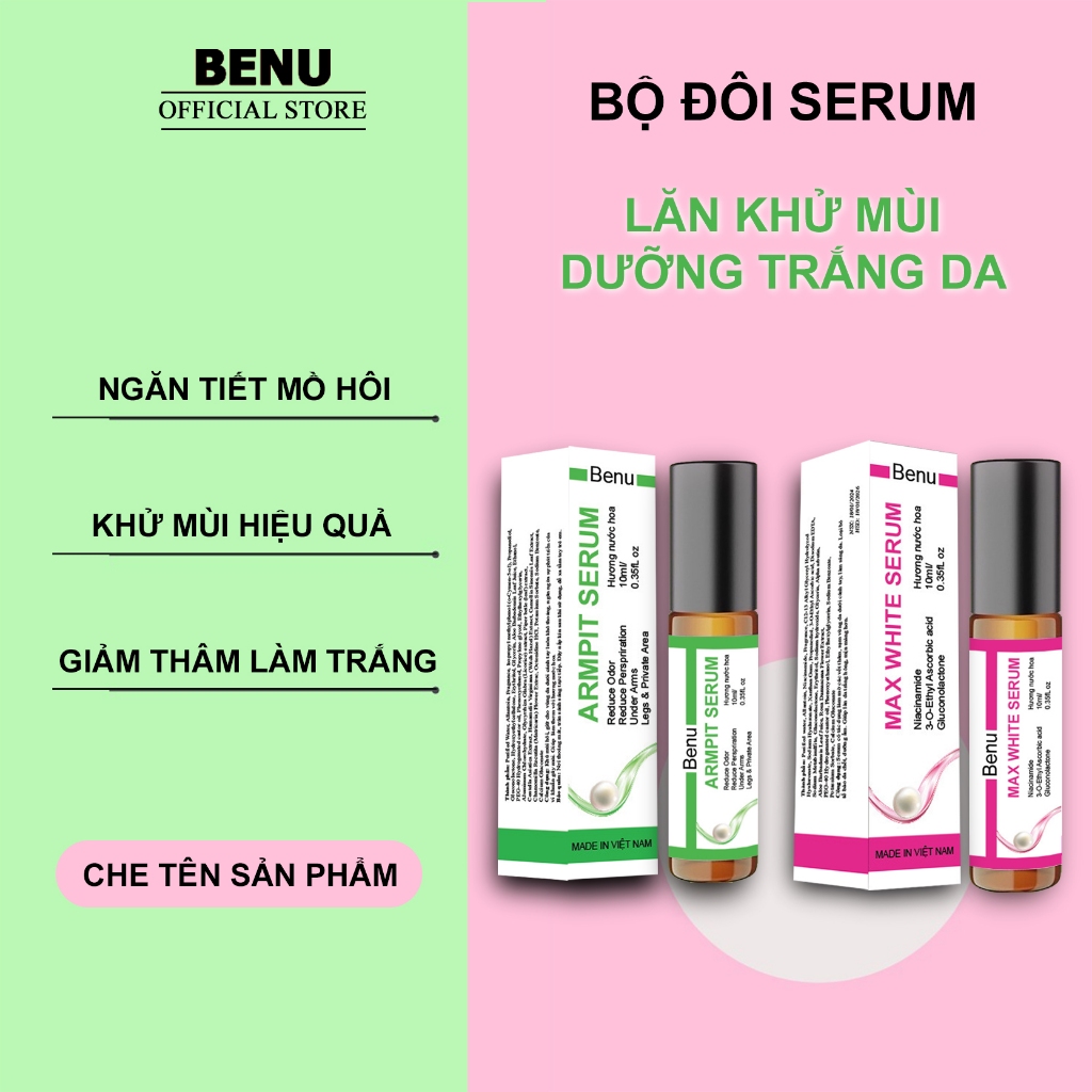 Son Nách BENU Serum Khử mùi hôi nách Lăn nách BENU Lăn Khử Mùi Giảm Thâm Nách Ngăn Tiết Mồ Hôi Trong Vòng 72h