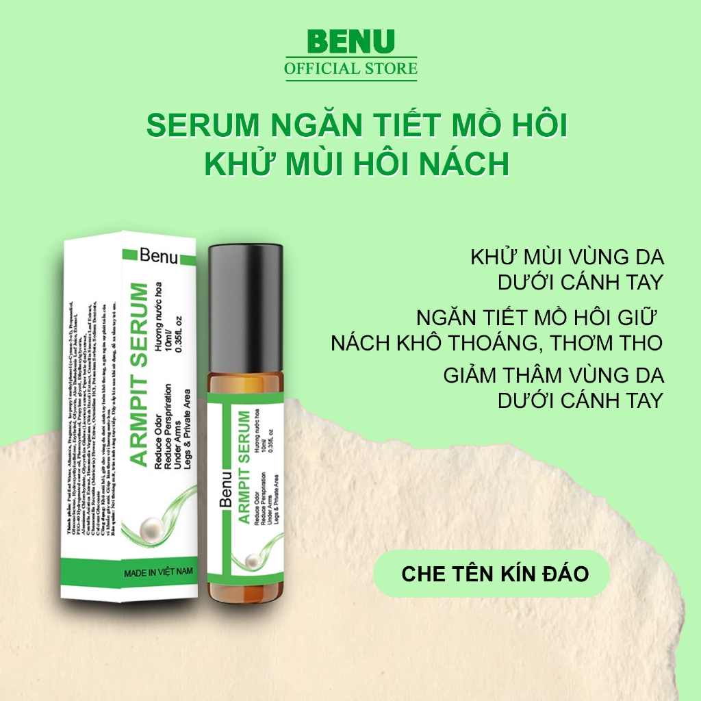 Son Nách BENU Serum Khử mùi hôi nách Lăn nách BENU Lăn Khử Mùi Giảm Thâm Nách Ngăn Tiết Mồ Hôi Trong Vòng 72h