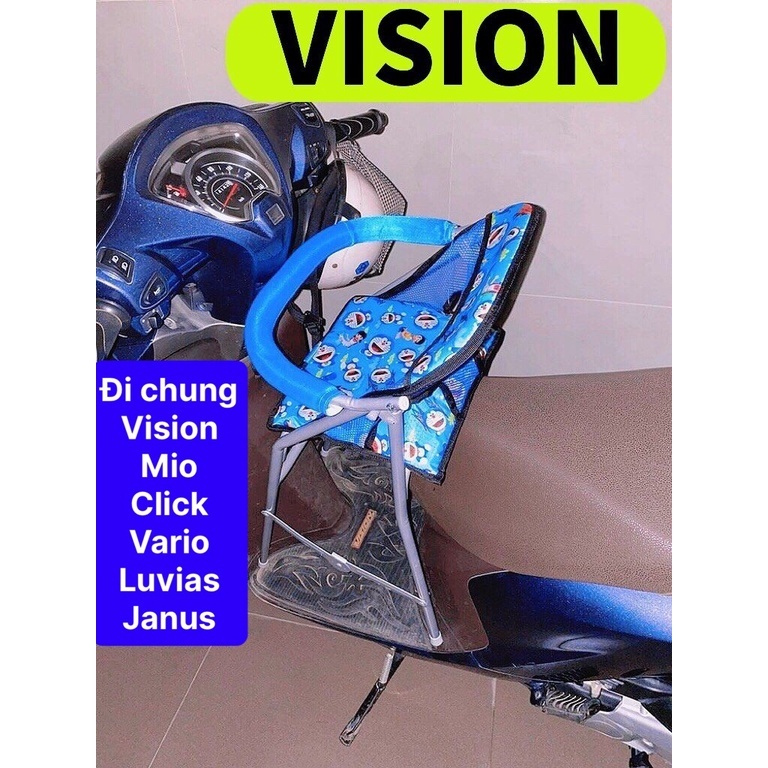 ( Bản nâng cấp SẮT SƠN ) Ghế ngồi xe tay ga cho bé (có cả dây đai và vòng bảo hiểm an toàn) ghế ga xếp sắt sơn tĩnh điện