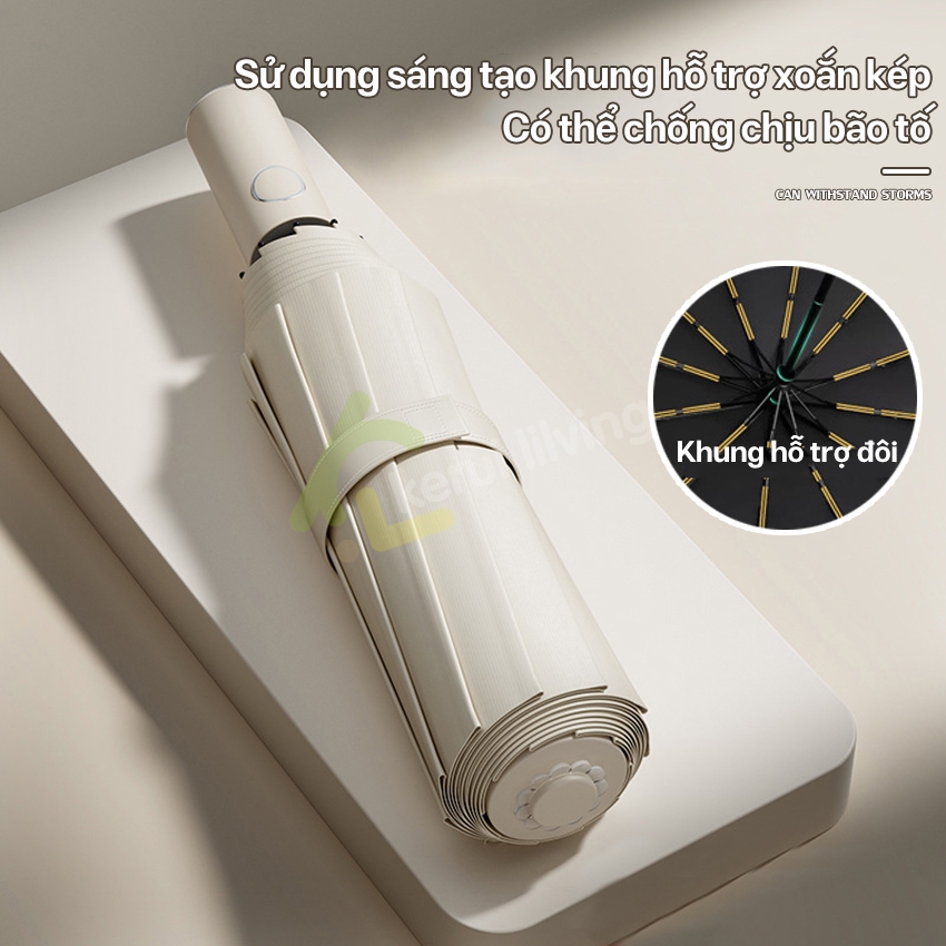 Ô che nắng mưa LUMERA có lớp màn bảo vệ chống tia UV, gấp gọn dễ mang theo tự động đóng mở cao cấp