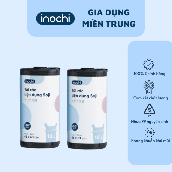 Túi đựng rác lẻ tiện dụng Inochi size 10L màu đen (tiêu chuẩn Nhật Bản ...