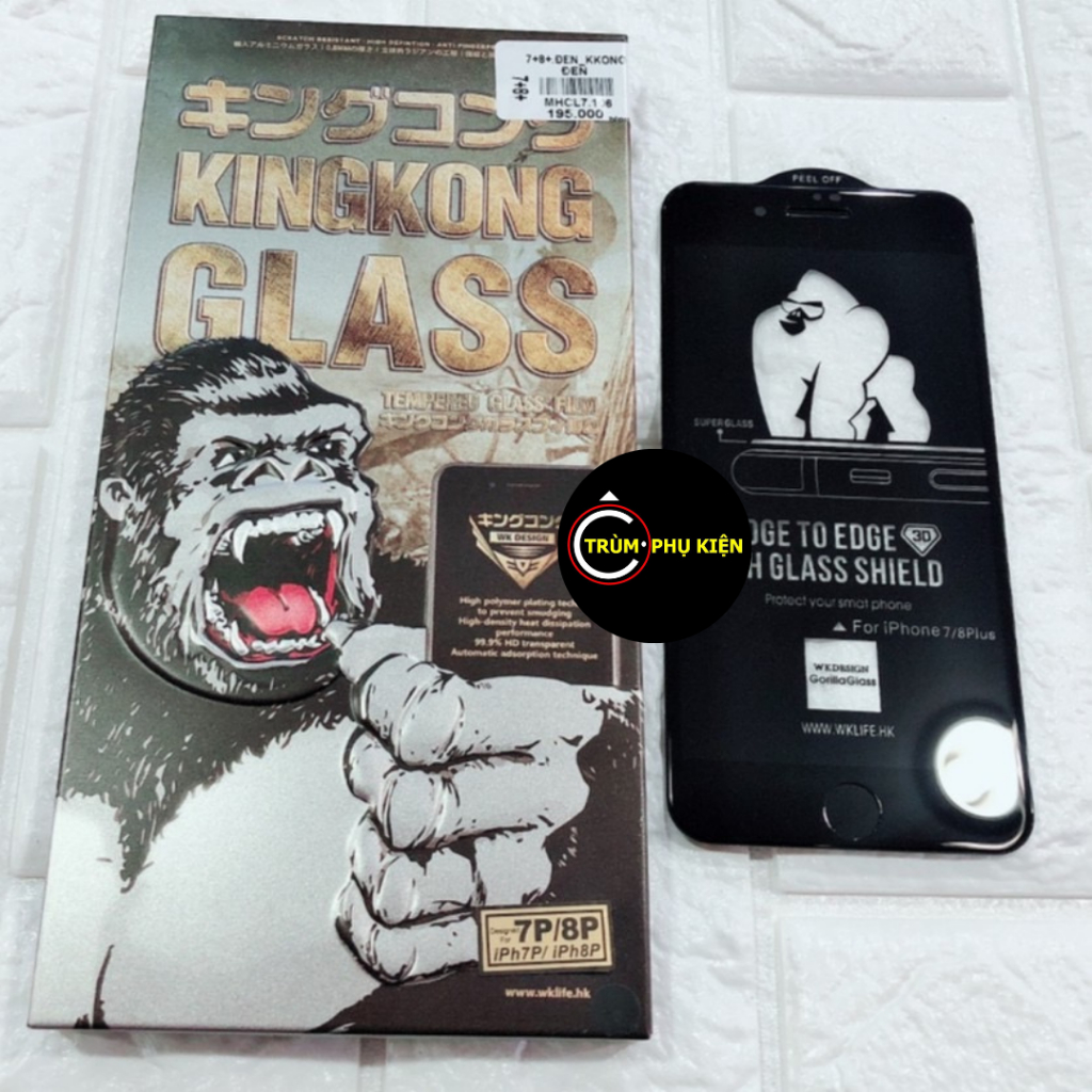 Cường Lực KINGKONG Full Màn Trong Suốt Cho Iphone 6splus/7/7plus/8/8plus/x/xs/11/12/13/14/15/pro/promax/ốp lưng