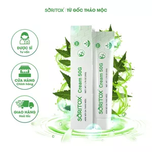 Kem bôi Chàm sữa, Hăm da, Nấm ngứa, Á sừng, Vảy nến, Viêm da tiết bã, Viêm da cơ địa từ lá Neem - SORITOX CREAM 50GR