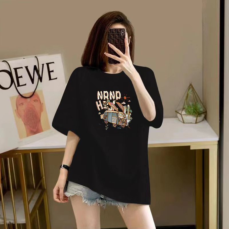 Ảnh Áo thun nữ dáng rộng - Áo phông nữ form rộng 95% cotton - Loza G0129 1
