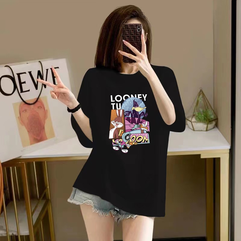 Ảnh Áo thun nữ dáng rộng - Áo phông nữ form rộng 95% cotton - Loza G0129 3