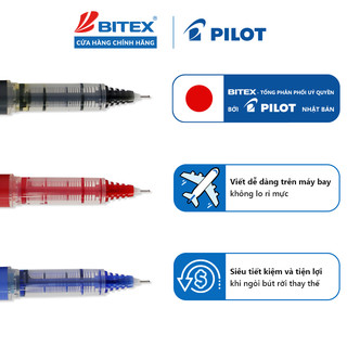 Bút mực nước Pilot Hi-Techpoint V5 Cartridge System mực Xanh, đỏ, đen BXC-V5-L-BGD -– Thay Ống Mực, Viết Êm, Nét 0.5mm