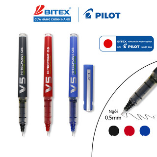 Bút mực nước Pilot Hi-Techpoint V5 Cartridge System mực Xanh, đỏ, đen BXC-V5-L-BGD -– Thay Ống Mực, Viết Êm, Nét 0.5mm