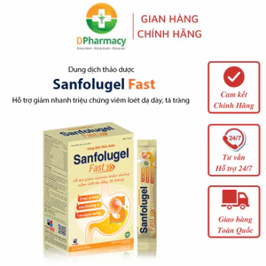 Gel thảo dược Sanfolugel Fast, hỗ trợ giảm nhanh cơn đau dạ dày, ợ hơi, ợ chua khó chịu