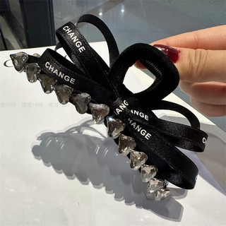 [🔥HÀNG MỚI VỀ🔥] Kẹp Tóc Nơ Đính Đá 2 Mặt Size Lớn 14cm Tiểu Thư Thanh Lịch