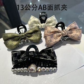 [🔥HÀNG MỚI VỀ🔥] Kẹp Tóc Nơ Đính Đá 2 Mặt Size Lớn 14cm Tiểu Thư Thanh Lịch