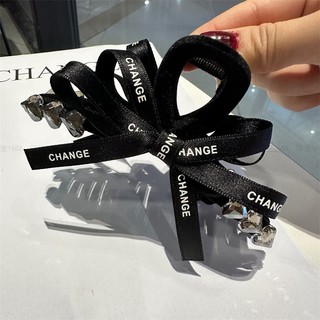 [🔥HÀNG MỚI VỀ🔥] Kẹp Tóc Nơ Đính Đá 2 Mặt Size Lớn 14cm Tiểu Thư Thanh Lịch