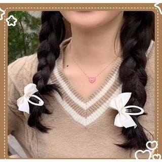 [🔥XƯỞNG SALE SẬP SÀN🔥] SET 5 Kẹp Tóc Bầu Hình Nơ Satin Màu Trơn Đơn Gian K19