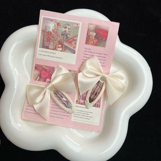 [🔥XƯỞNG SALE SẬP SÀN🔥] SET 5 Kẹp Tóc Bầu Hình Nơ Satin Màu Trơn Đơn Gian K19