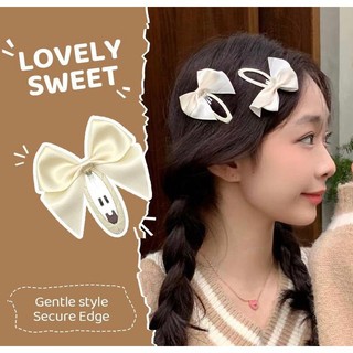 [🔥XƯỞNG SALE SẬP SÀN🔥] SET 5 Kẹp Tóc Bầu Hình Nơ Satin Màu Trơn Đơn Gian K19