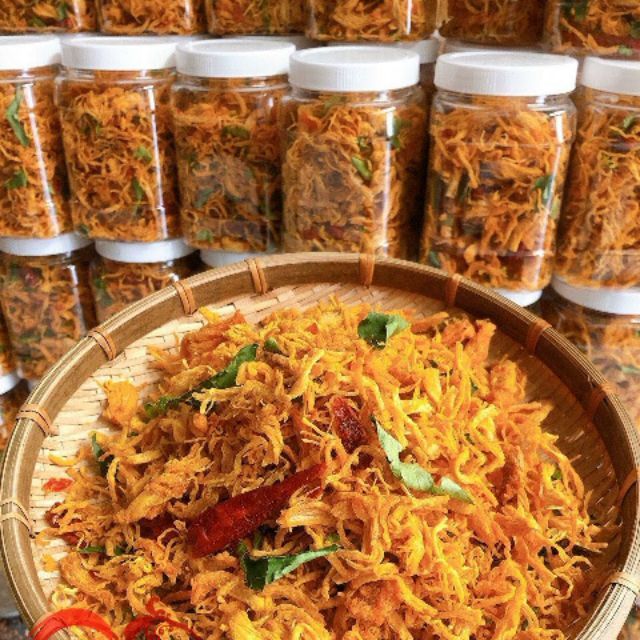 Khô Gà Lá Chanh 500gram - Nguyên liệu trộn bánh tráng.