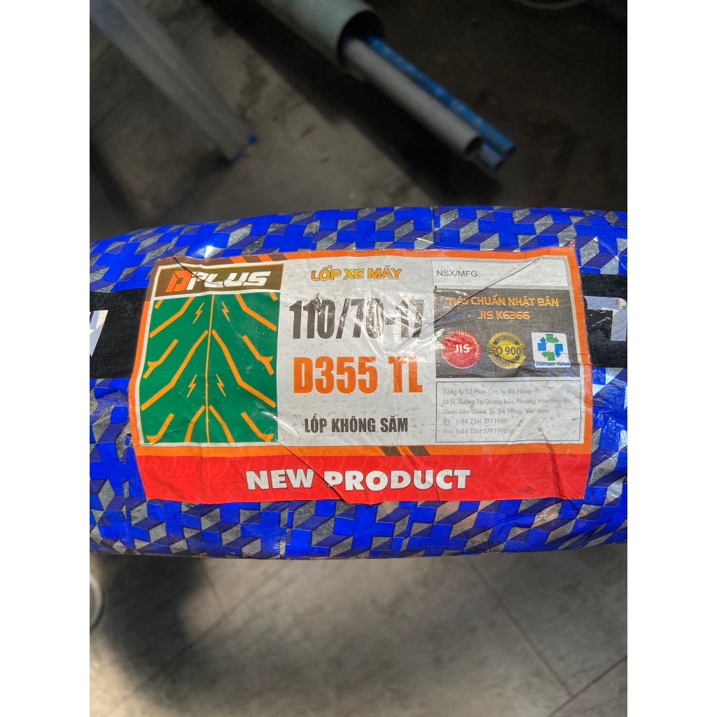 Lốp xe máy DPLUS 110/70-17 gai D355 vỏ sau Exciter không ruột (săm ...