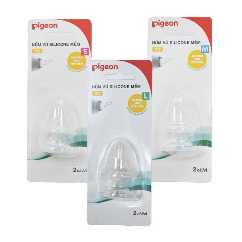 Ảnh Núm Vú Silicone Mềm Pigeon (2 cái/vỉ) 1