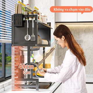 Gslife Kệ Nhà Bếp 65/75/85/95/105Cm Đa Năng-Kệ Nắp Đậy Bồn Rửa, Thép Carbon+Phụ Kiện Nhựa