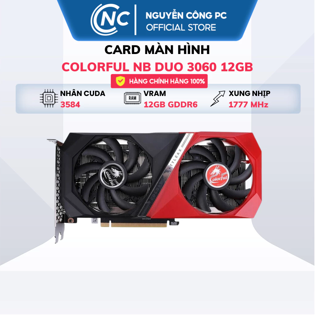 Hình ảnh Card Màn Hình Colorful RTX 3060 NB DUO 12G mặt trước