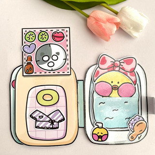 Đồ chơi Ngôi nhà Mukbang vs túi trang điểm của vịt Lalafan - búp bê giấy pighandmade