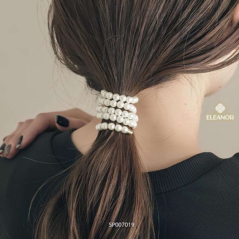 Dây buộc tóc nữ Eleanor Accessories đính ngọc trai nhân tạo dây cột tóc basic phụ kiện tóc 4036