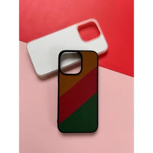 Ốp da iphone màu trắng và sọc 3 màu