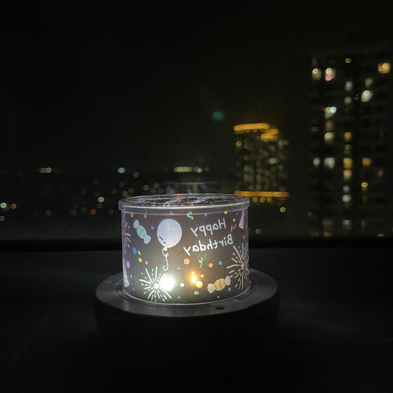 Ảnh Đèn chiếu hình sinh nhật Happy Birthday, đèn chiếu trần Saby phát nhạc loa bluetooth, BH 12 tháng 2