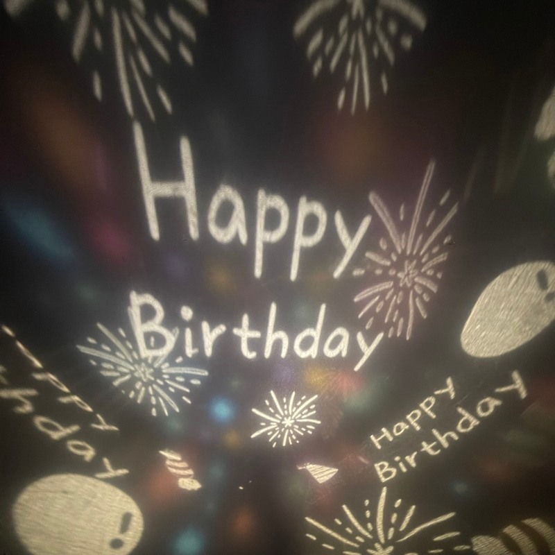 Ảnh Đèn chiếu hình sinh nhật Happy Birthday, đèn chiếu trần Saby phát nhạc loa bluetooth, BH 12 tháng 1