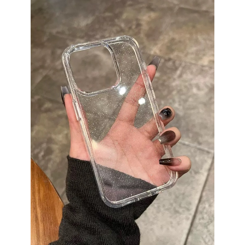 Ốp iphone dẻo trong suốt lấp lánh ánh kim
