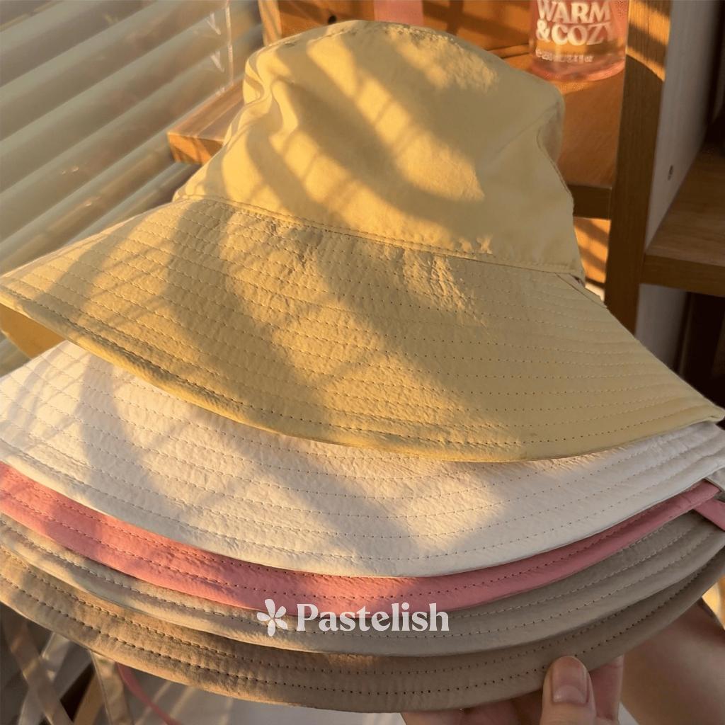Mũ nón Bucket Dây Nơ Vải Dù Mỏng Nhẹ - Đội nhiều kiểu - Phong Cách Ulzzang - Pastelish