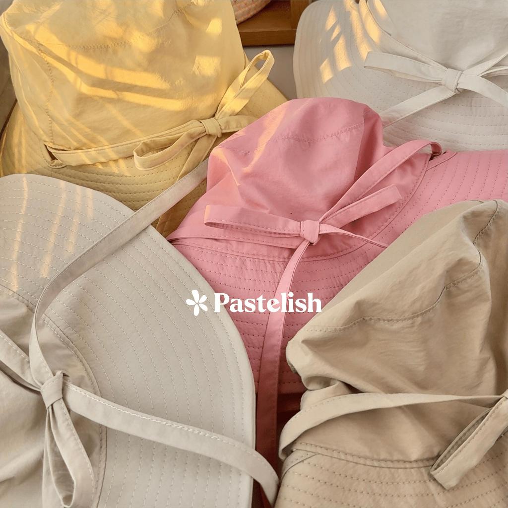 Mũ nón Bucket Dây Nơ Vải Dù Mỏng Nhẹ - Đội nhiều kiểu - Phong Cách Ulzzang - Pastelish