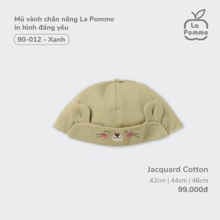 La pomme SS2024 Mũ vành chắn nắng La Pomme in hình đáng yêu 6m-5y