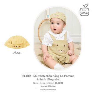 La pomme SS2024 Mũ vành chắn nắng La Pomme in hình đáng yêu 6m-5y