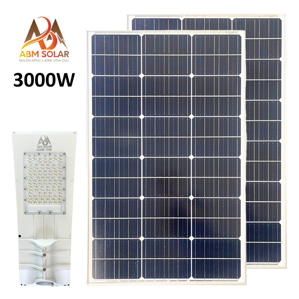 [3000W] Đèn Công Trình Dự Án Năng Lượng Mặt Trời ABMSOLAR, Công Suất Lớn ,Vỏ Nhôm, Chiếu Sáng Rộng