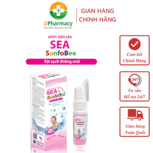 Nước biển sâu Sea Sanfobee, hỗ trợ vệ sinh mũi, long đờm, giảm triệu chứng ngạt mũi, sổ mũi, 75ml