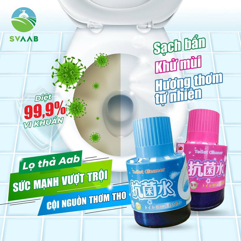 Lọ thả bồn cầu nhật bản AAB, khử mùi diệt khuẩn, lọ 180g [HÀNG CHÍNH HÃNG] NEW