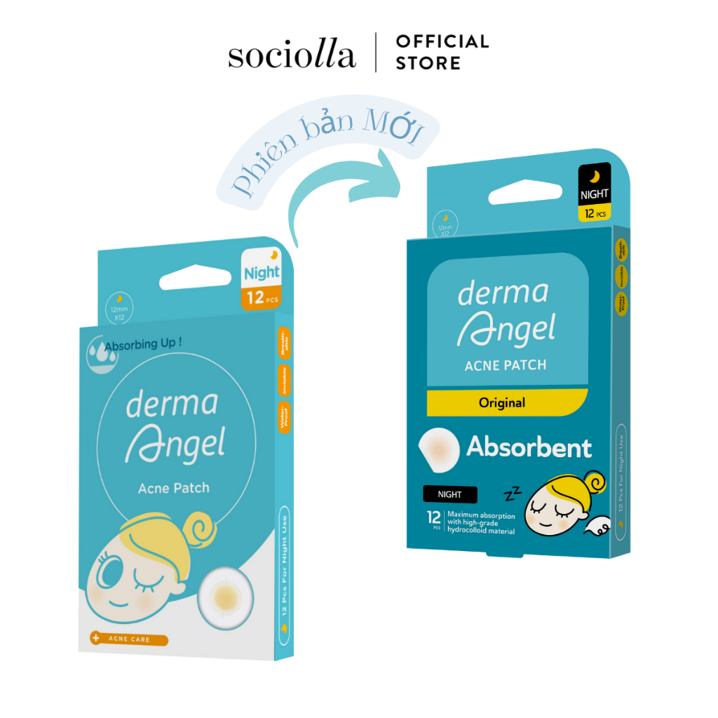 Ảnh Combo Dán Mụn Day Plus (Salicylic Acid) & Night Derma Angel 12 Miếng x 2 1