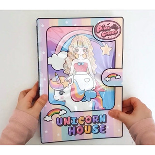 Đồ chơi Ngôi nhà ước mơ của bé Nana và chú ngựa bảy màu 🦄 - búp bê giấy