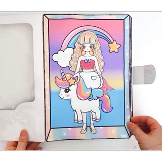 Đồ chơi Ngôi nhà ước mơ của bé Nana và chú ngựa bảy màu 🦄 - búp bê giấy