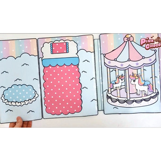 Đồ chơi Ngôi nhà ước mơ của bé Nana và chú ngựa bảy màu 🦄 - búp bê giấy