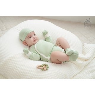 La pomme SS2024 set sơ sinh họa tiết trắng xanh