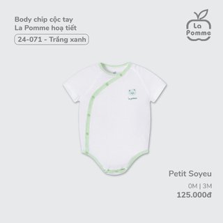 La pomme SS2024 set sơ sinh họa tiết trắng xanh