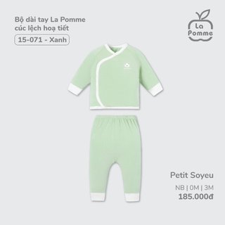 La pomme SS2024 set sơ sinh họa tiết trắng xanh