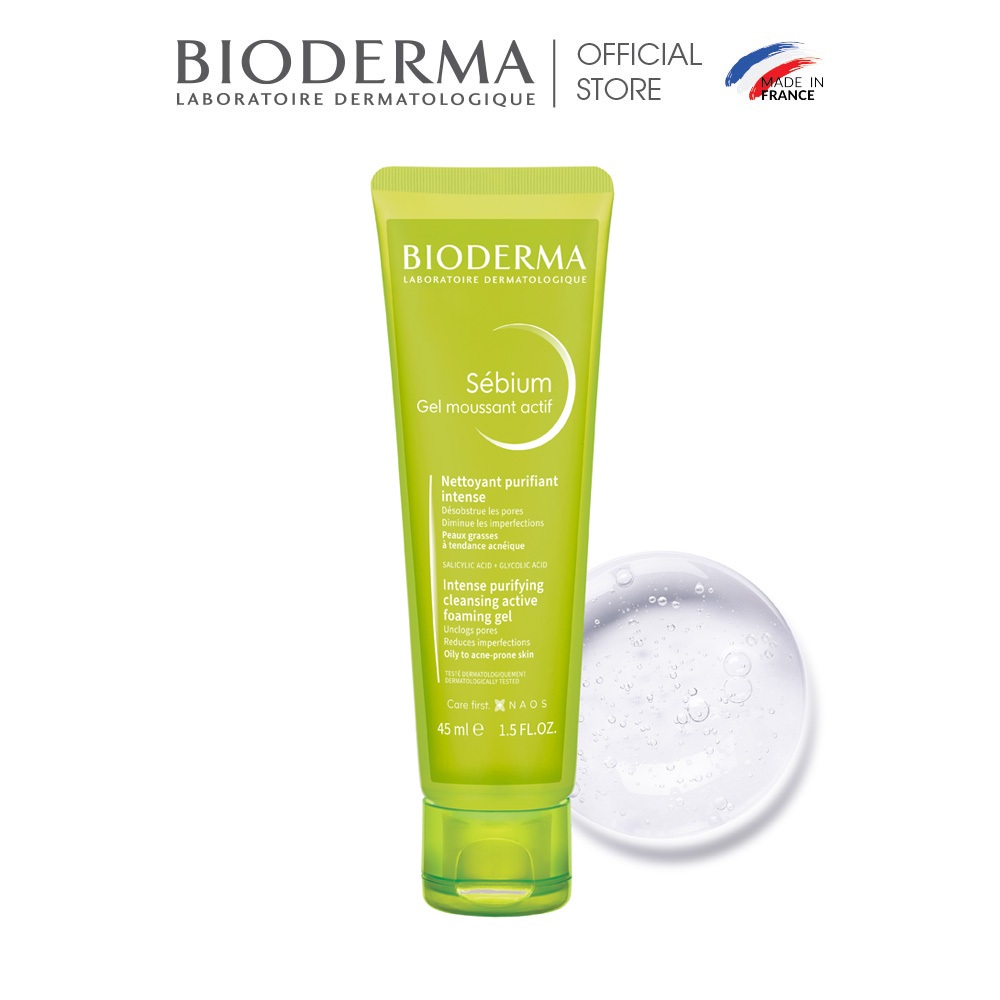 Ảnh Gel rửa mặt làm sạch sâu và giảm mụn Bioderma Sébium Gel moussant actif - 45ml 3